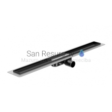 ACO ShowerDrain C 685x112x92mm dušas traps/notece/kanāls ar melnu Massive režģi vertikāls flancis