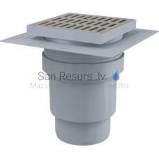 Alcaplast PP Traps vertikālais DN110 150x150/110 nerūsējošā tērauda reste APV13 slapjš/2-līmeņu kakls