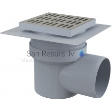 Alcaplast PP Traps horizontalais DN110 150x150/110 nerūsējošā tērauda reste APV12 slapjš/2-līmeņu kakls