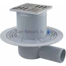 Alcaplast PP Traps horizontalais 105x105/50 APV101 nerūsējošā tērauda reste,slapjš ar flanci d220mm