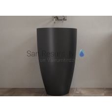 AQUATICA akmens masės kriauklė DANTE 52x57.5 Black