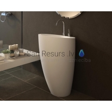 AQUATICA akmens masės kriauklė DANTE 52x57.5 White