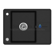 Aquasanita кухонная раковина из каменной массы BELLA 700 Black Metallic 67x50 см