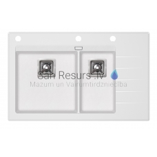 Aquasanita stone mass kitchen sink DELICIA PLUS 850 Alba 86x54 cm
