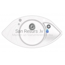 Aquasanita stone mass kitchen sink PAPILLON 950 Alba 94.5x50.5 cm