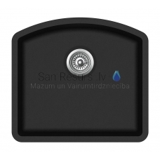 Aquasanita кухонная раковина из каменной массы ARCA 600 Black Metallic 58.5x53.5 см