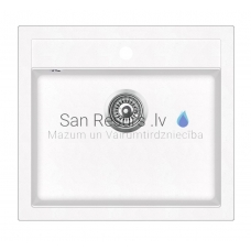 Aquasanita stone mass kitchen sink QUADRO 550 Alba 56.5x51 cm