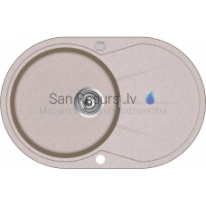 Akmens masės virtuvės kriauklė MODENA 78x50 cm, smėlio spalvos (beige granit)