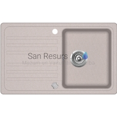 Akmens masės virtuvės kriauklė NAPOLI 76.5x46 cm, smėlio spalvos (beige granit)