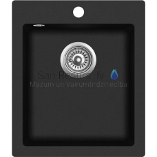 Akmens masės virtuvės kriauklė PALERMO 42.5x50cm, juoda (black granit)