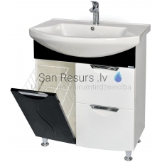 Aqua Rodos Premium  75 spintelė su kriaukle  (juoda)