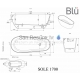 BLU akmens masas vanna SOLE 1700 ar pārplūdi
