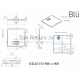 BLU stone mass shower tray RILIEVO Square 900x900x35