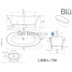 BLU stone mass bathtub LIBRA 1700 with overflow