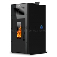 BURNIT granulu kamīns-krāsns ar gaisa plūsmas apkuri AMBIENT  8kW (Jet Black)