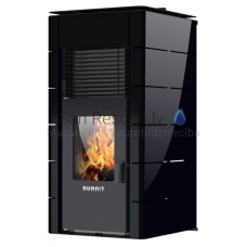 BURNIT centrālapkures granulu kamīns-krāsns CONCEPT 13kW (Jet Black)