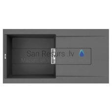 ELLECI akmens masės virtuvės kriauklė SMART 480 Dark grey 100x51.5 cm