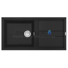ELLECI akmens masas virtuves izlietne BEST 480 Nero 100x51 cm