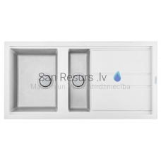 ELLECI akmens masas virtuves izlietne BEST 475 Balts 100x51 cm