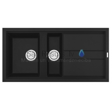 ELLECI akmens masas virtuves izlietne BEST 475 Nero 100x51 cm