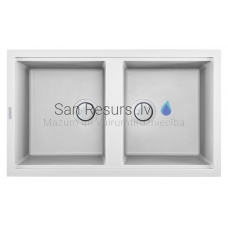 ELLECI akmens masas virtuves izlietne BEST 450 Bianco 86x51 cm