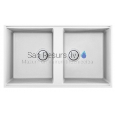 ELLECI akmens masas virtuves izlietne BEST 450 UNDERMOUNT Balts 83.6x48.8 cm