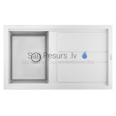 ELLECI akmens masas virtuves izlietne BEST 400 Bianco 86x51 cm