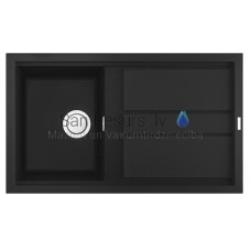 ELLECI akmens masas virtuves izlietne BEST 400 Nero 86x51 cm
