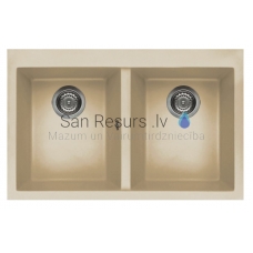 ELLECI akmens masas virtuves izlietne QUADRA 350 Champagne 79x50 cm