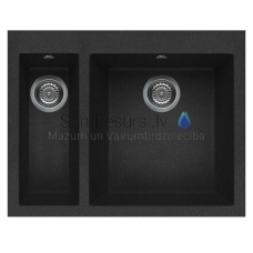 ELLECI akmens masas virtuves izlietne QUADRA 150 Nero Pietra 59x50 cm