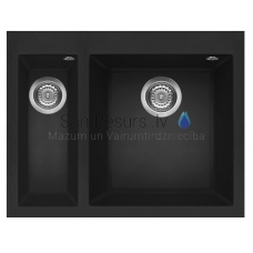 ELLECI akmens masas virtuves izlietne QUADRA 150 Nero 59x50 cm