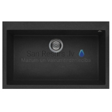 ELLECI akmens masas virtuves izlietne QUADRA 130 Nero Pietra 79x50 cm