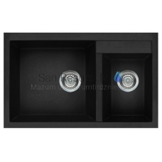 ELLECI akmens masas virtuves izlietne QUADRA 440 Nero 81.5x50 cm