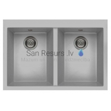 ELLECI akmens masas virtuves izlietne QUADRA 340 Aluminium 80x53 cm
