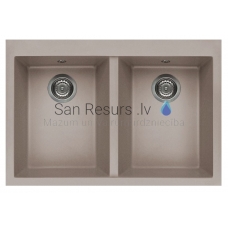 ELLECI akmens masas virtuves izlietne QUADRA 340 Tortora 80x53 cm