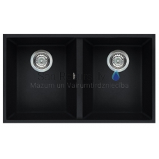 ELLECI akmens masas virtuves izlietne QUADRA 350 UNDERMOUNT Melns 76x43.5 cm