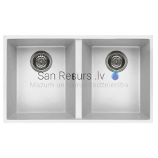 ELLECI akmens masas virtuves izlietne QUADRA 350 UNDERMOUNT Bianco 76x43.5 cm