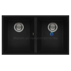 ELLECI akmens masas virtuves izlietne QUADRA 350 UNDERMOUNT Nero 76x43.5 cm