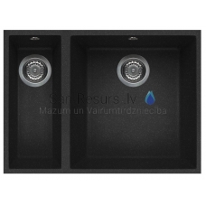 ELLECI akmens masas virtuves izlietne QUADRA 150 UNDERMOUNT Nero Pietra 56x44 cm