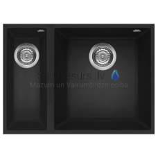 ELLECI akmens masas virtuves izlietne QUADRA 150 UNDERMOUNT Nero 56x44 cm