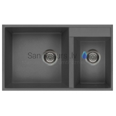 ELLECI akmens masas virtuves izlietne QUADRA 440 UNDERMOUNT Titanium 78.5x47 cm