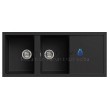 ELLECI akmens masas virtuves izlietne UNICO 500 Nero 116x50 cm