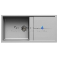 ELLECI akmens masas virtuves izlietne UNICO 480 Aluminium 100x50 cm
