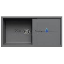 ELLECI akmens masas virtuves izlietne UNICO 480 Titanium 100x50 cm