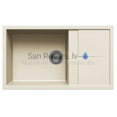 ELLECI akmens masės virtuvės kriauklė UNICO 410 Bianco Antico 86x50 cm