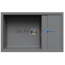 ELLECI akmens masės virtuvės kriauklė UNICO 310 Titanium 78x50 cm