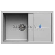 ELLECI akmens masės virtuvės kriauklė UNICO 300 Aluminium 79x50 cm