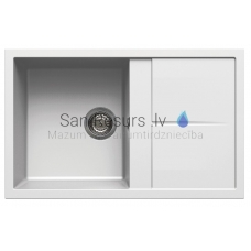 ELLECI akmens masės virtuvės kriauklė UNICO 300 Bianco 79x50 cm
