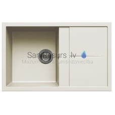 ELLECI akmens masės virtuvės kriauklė UNICO 300 Bianco Antico 79x50 cm
