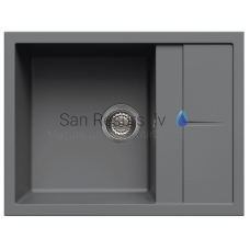 ELLECI akmens masės virtuvės kriauklė UNICO 125 Titanium 65x50 cm